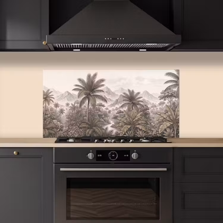 Natuur - Bergen - Rivier - Tropisch - Vintage keuken achterwand spatscherm middel -sfeer1