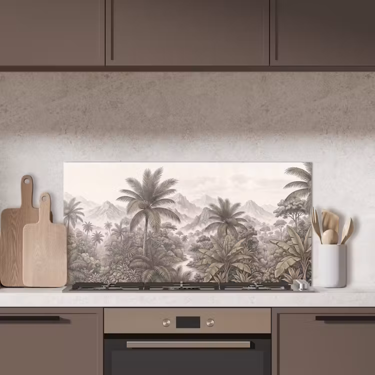 Natuur - Bergen - Rivier - Tropisch - Vintage keuken achterwand spatscherm middel -sfeer2