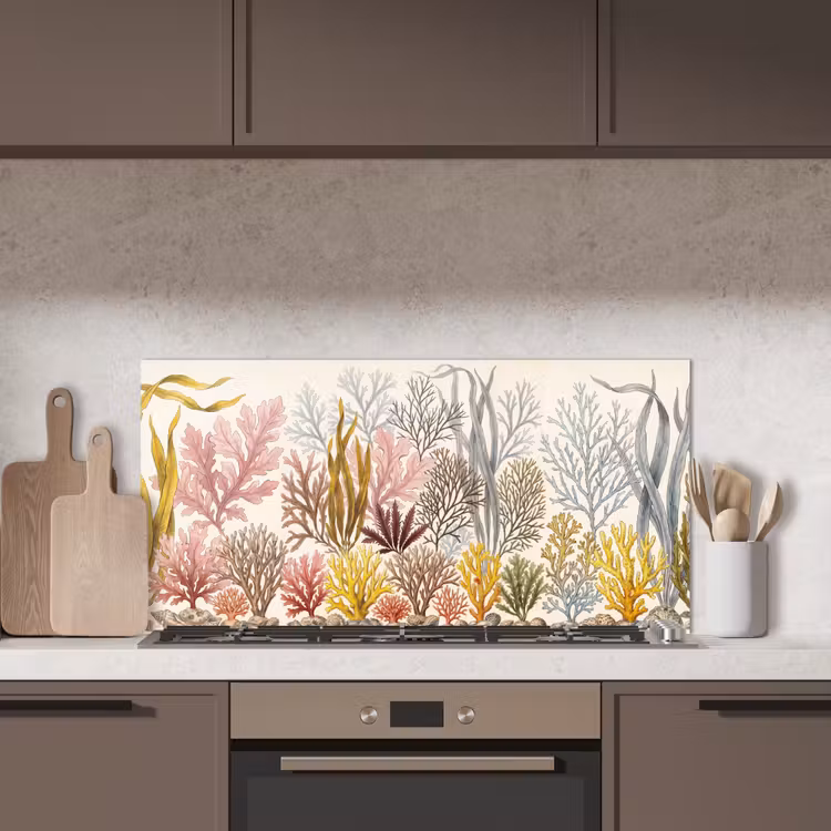 Natuur - Onderwater - Botanisch - Vintage - Kleurrijk keuken achterwand spatscherm middel -sfeer2