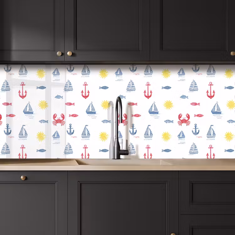 Nautisch - Illustraties - Kleurrijk keuken achterwand 2 middel 871 -sfeer1