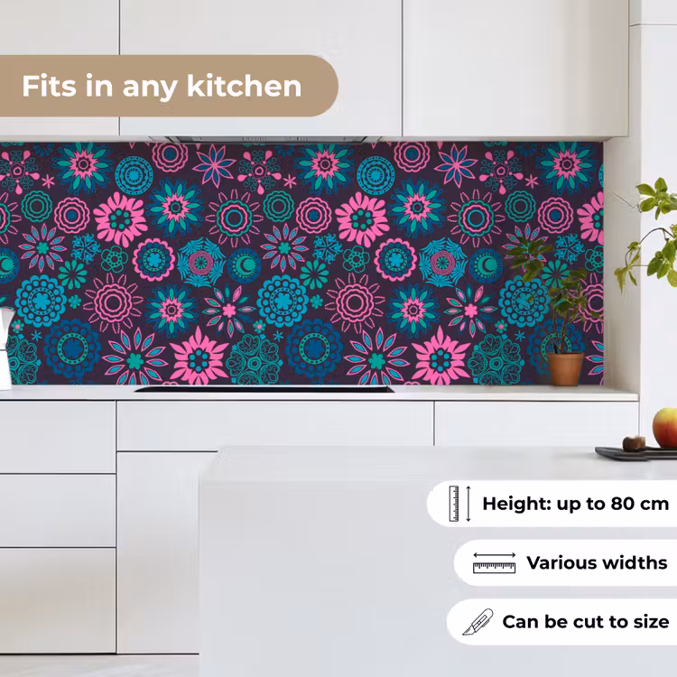 Neon - Bloemen - Patronen keuken achterwand 2 middel 871 -sfeer4_UK
