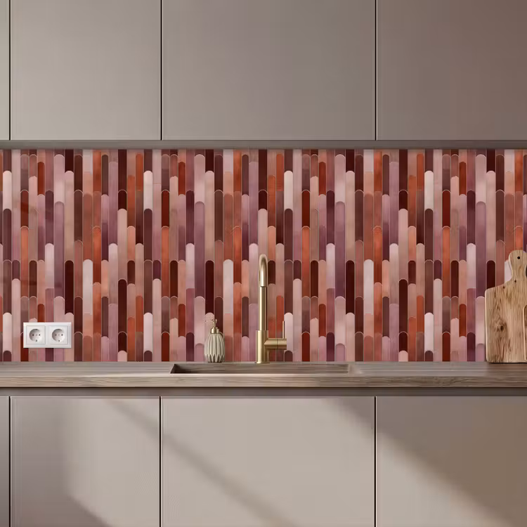 Langwerpig - Tegels - Rood - Koper keuken achterwand 2 middel 871 zz_3dshopping