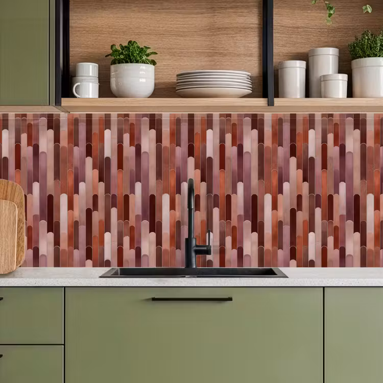 Langwerpig - Tegels - Rood - Koper keuken achterwand 2 middel 871 -sfeer3