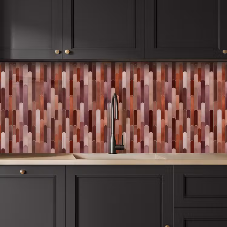 Langwerpig - Tegels - Rood - Koper keuken achterwand 2 middel 871 -sfeer1