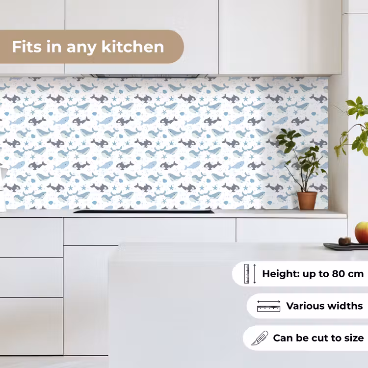 Oceaan - Walvis - Orka - Blauw keuken achterwand 2 middel 871 -sfeer4_UK