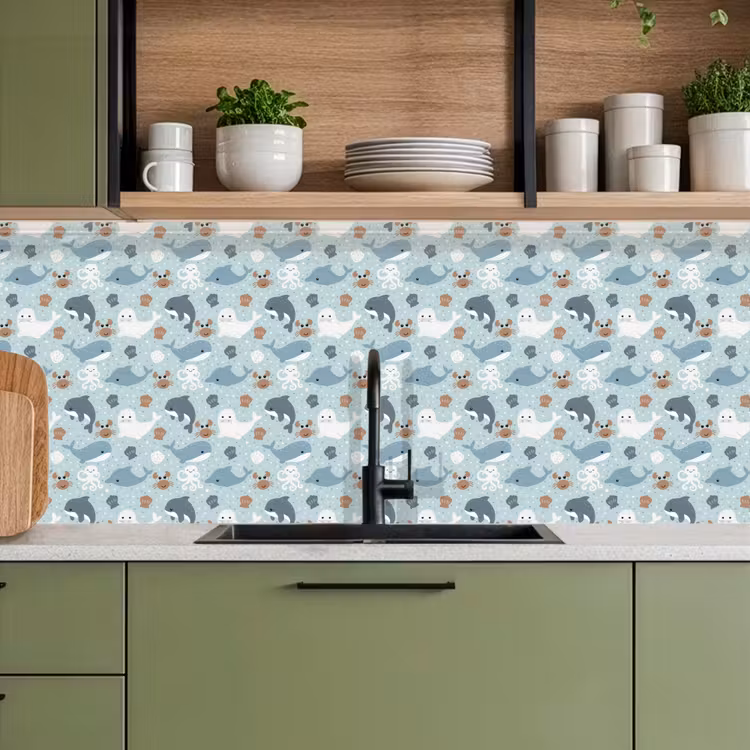 Oceaan - Walvis - Zeehond - Krab keuken achterwand 2 middel 871 -sfeer3