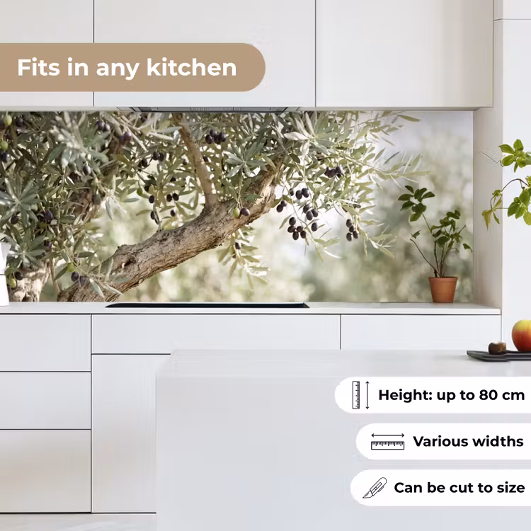 Kitchen Wall Splashback - Olive tree - branch - green - Olijfboom - tak - groen keuken achterwand 2 middel