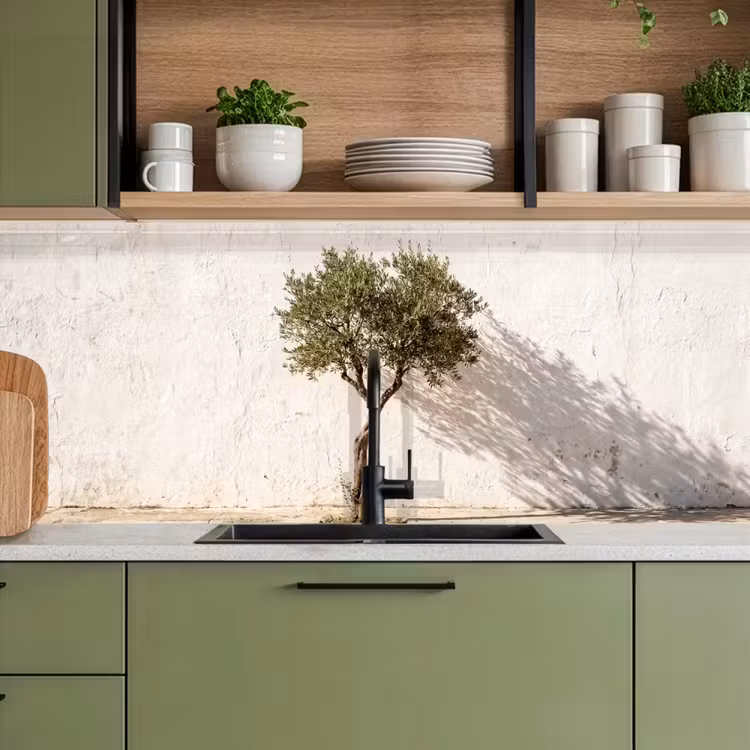 Kitchen Wall Splashback - Olive Tree - Wall - White - Olijfboom - muur - wit keuken achterwand 2 middel