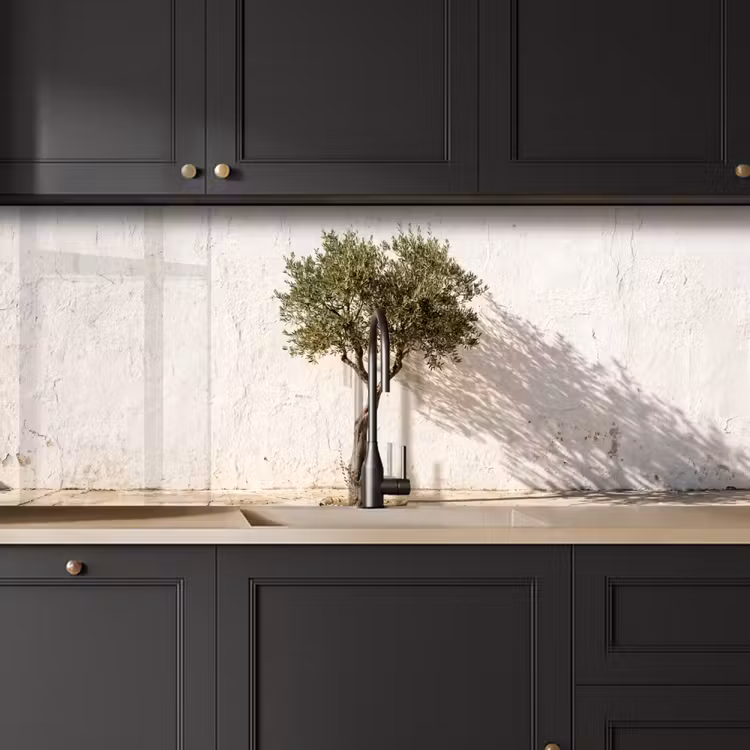 Kitchen Wall Splashback - Olive Tree - Wall - White - Olijfboom - muur - wit keuken achterwand 2 middel