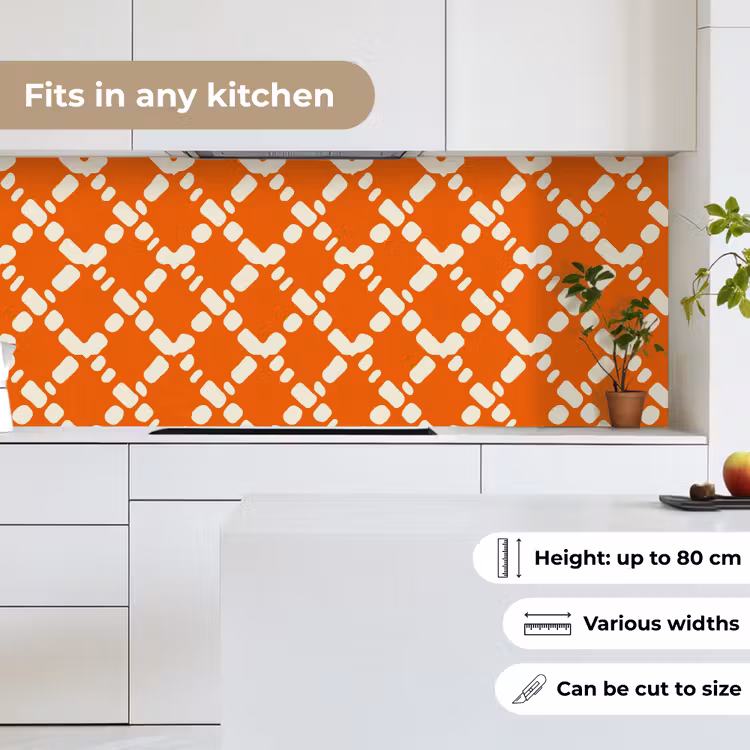 Oranje - Ruitpatroon - Wit keuken achterwand 2 middel 871 -sfeer4_UK