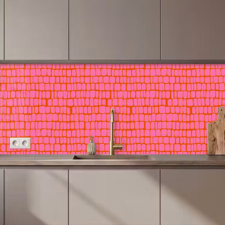 Organisch - Raster - Roze keuken achterwand 2 middel 871 zz_3dshopping
