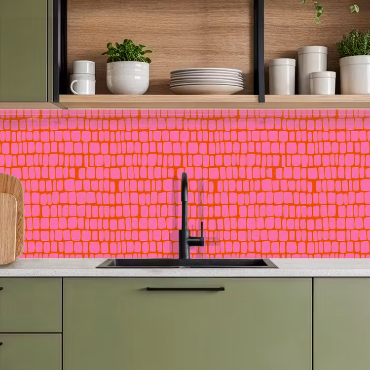 Organisch - Raster - Roze keuken achterwand 2 middel 871 -sfeer3