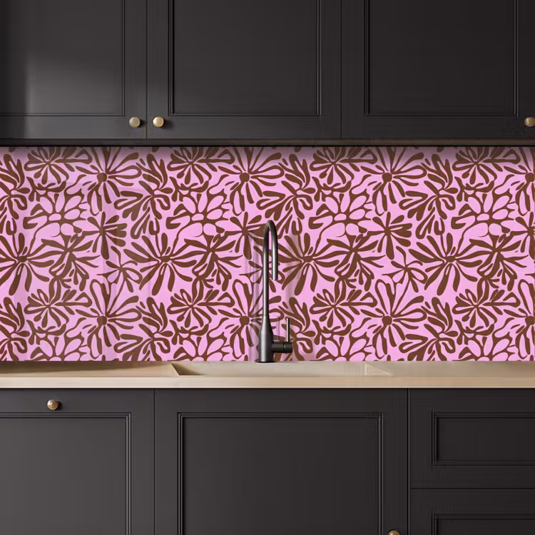 Organisch - Patroon - Roze keuken achterwand 2 middel 871 -sfeer1