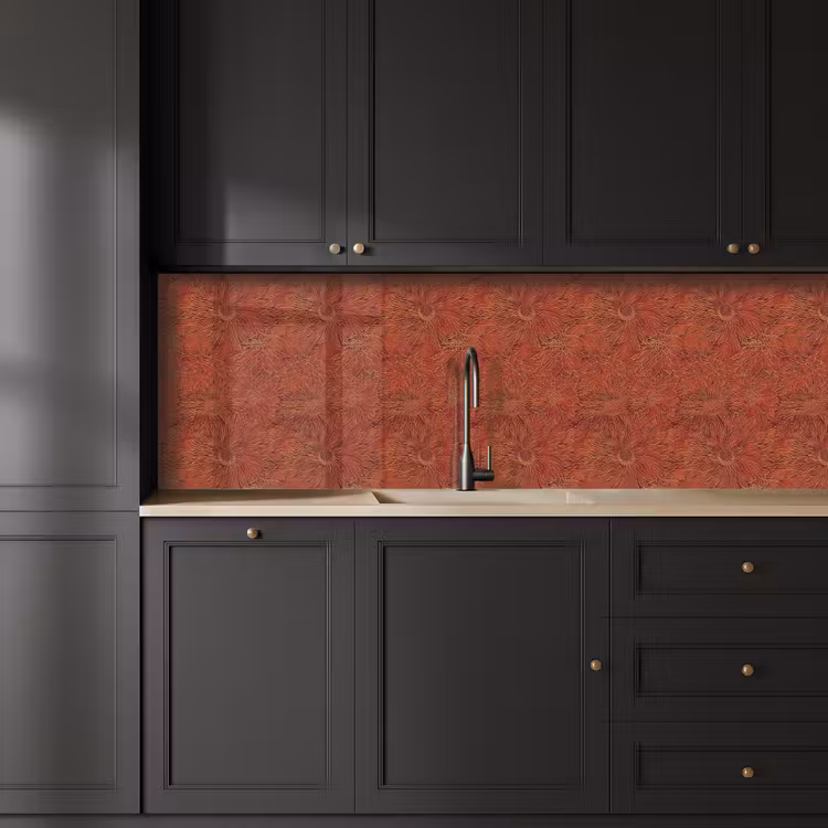 Oosters - Bloemen - Terracotta keuken achterwand 2 groot 857 -sfeer1