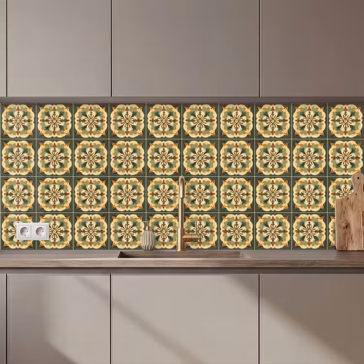 Ornament - Patroon - Groen keuken achterwand 2 middel 871 zz_3dshopping