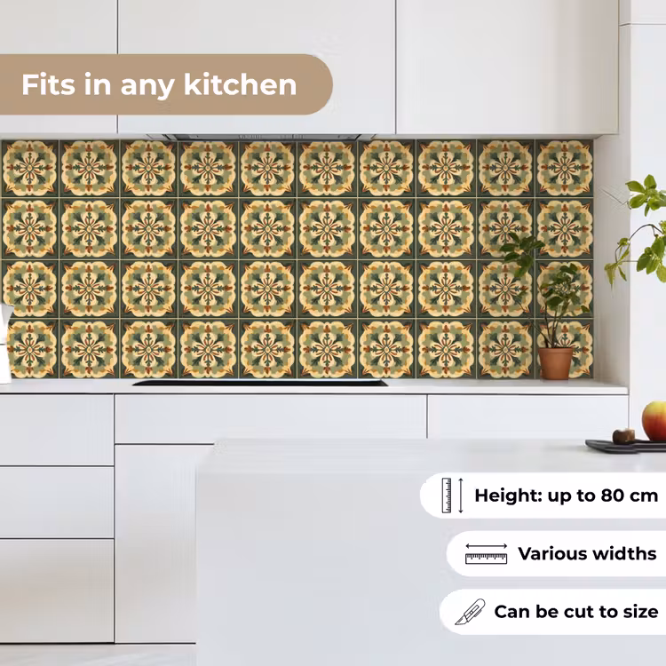 Ornament - Patroon - Groen keuken achterwand 2 middel 871 -sfeer4_UK