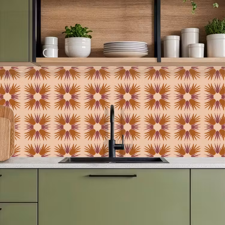 Ornament - Patroon - Oker keuken achterwand 2 middel 871 -sfeer3