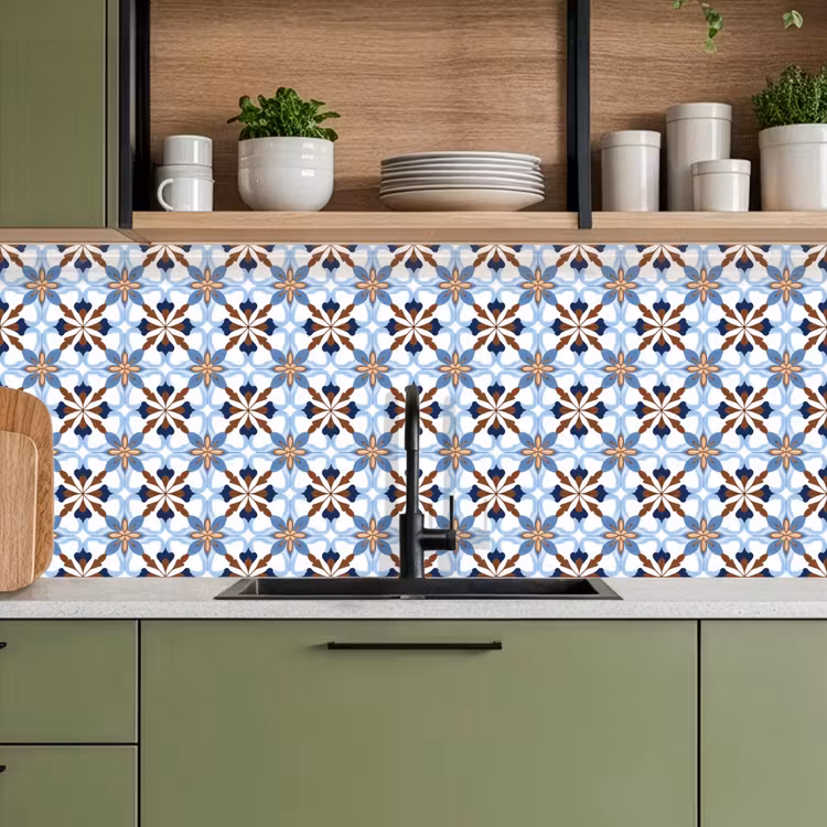 Ornament - Tegel - Kleurrijk keuken achterwand 2 middel 871 -sfeer3