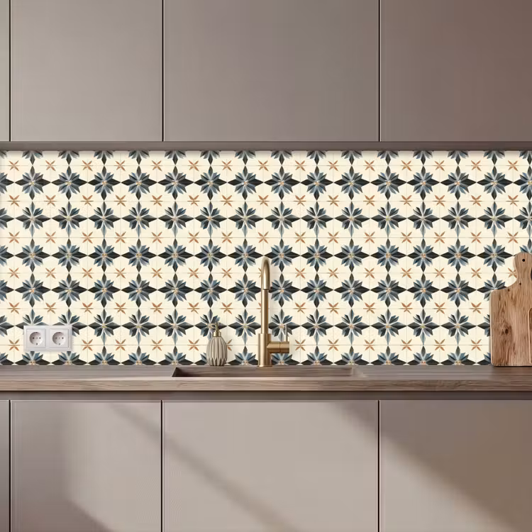 Sierlijk - Ornament - Blauw keuken achterwand 2 middel 871 zz_3dshopping