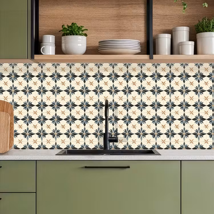Sierlijk - Ornament - Blauw keuken achterwand 2 middel 871 -sfeer3