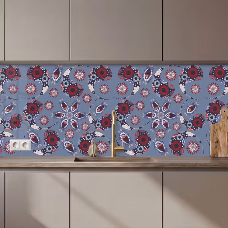 Paisley - Bloemen - Patronen keuken achterwand 2 middel 871 zz_3dshopping