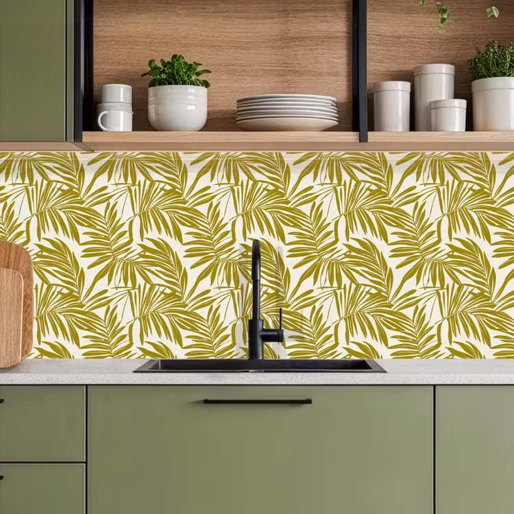 Palmblad - Patroon - Groen keuken achterwand 2 middel 871 -sfeer3