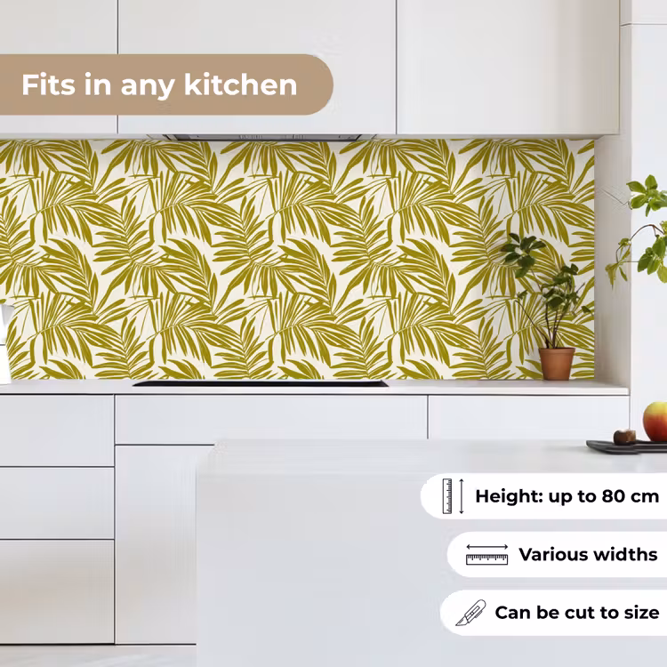 Palmblad - Patroon - Groen keuken achterwand 2 middel 871 -sfeer4_UK