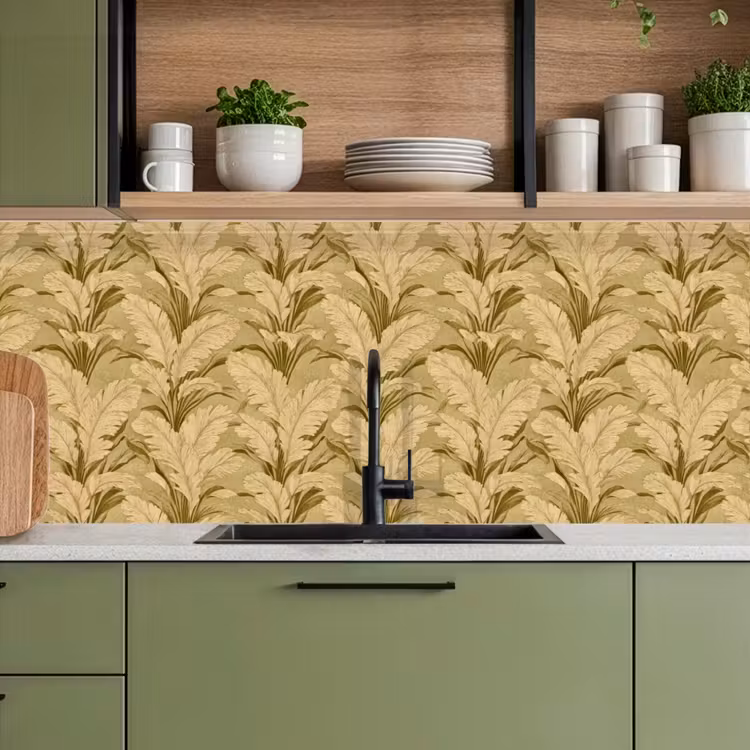 Palmbladeren - Klassiek - Groen keuken achterwand 2 middel 871 -sfeer3