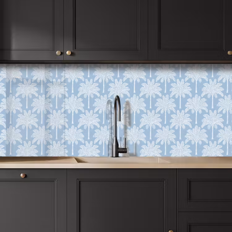 Palmboom - Modern - Blauw keuken achterwand 2 middel 871 -sfeer1