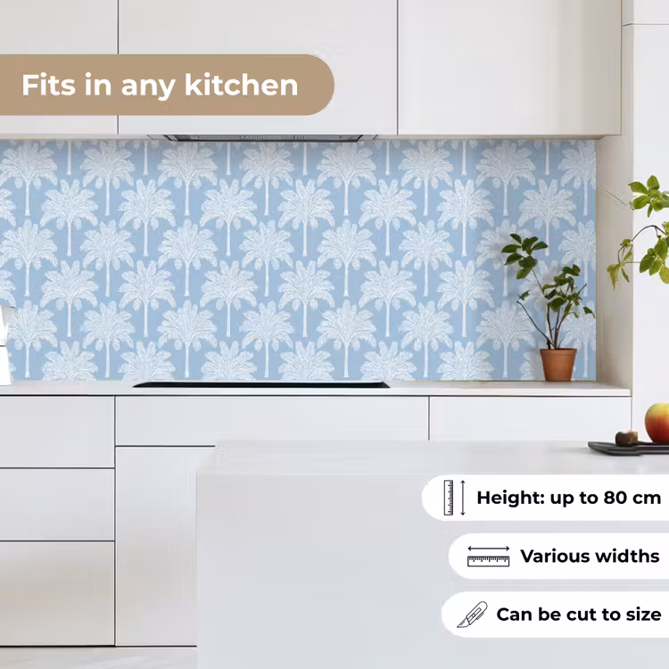 Palmboom - Modern - Blauw keuken achterwand 2 middel 871 -sfeer4_UK