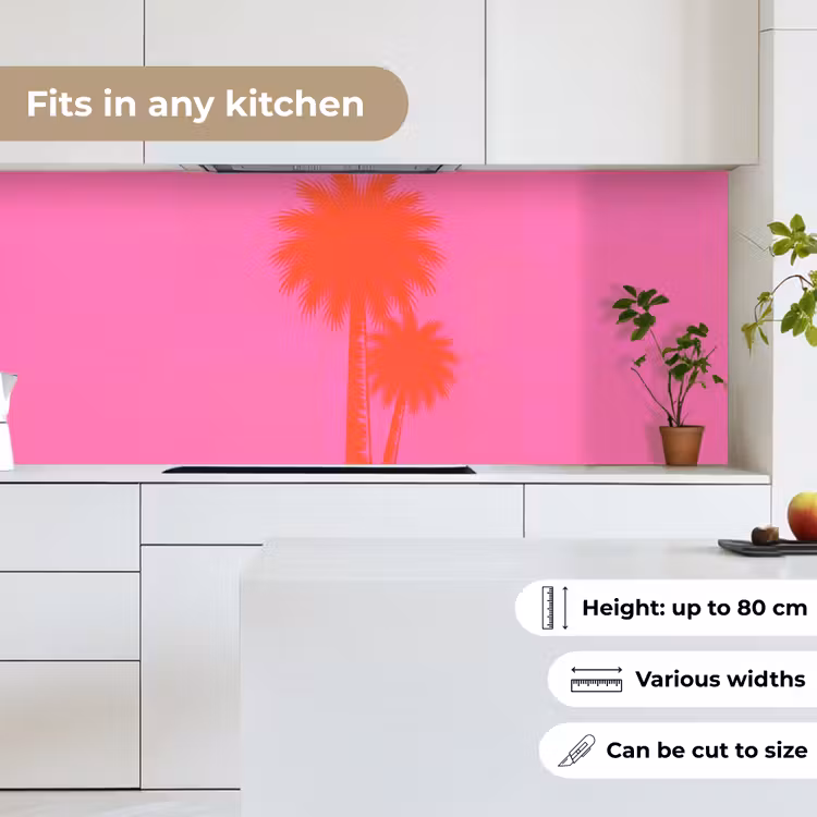 Palmbomen - Modern - Roze keuken achterwand 2 middel -sfeer4_UK