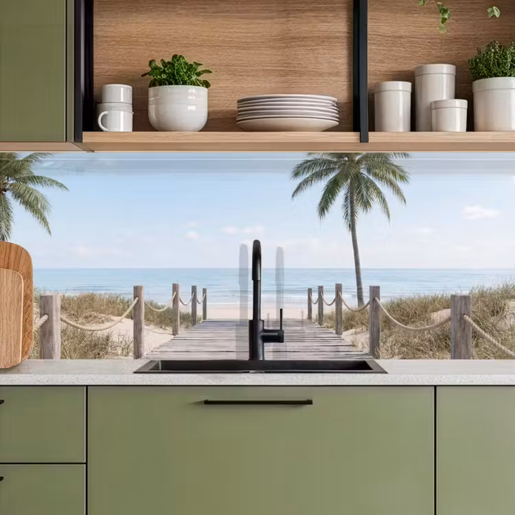 Palmbomen - Pad - Horizon keuken achterwand 2 middel -sfeer3