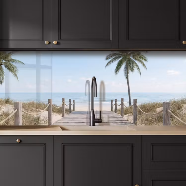 Palmbomen - Pad - Horizon keuken achterwand 2 middel -sfeer1