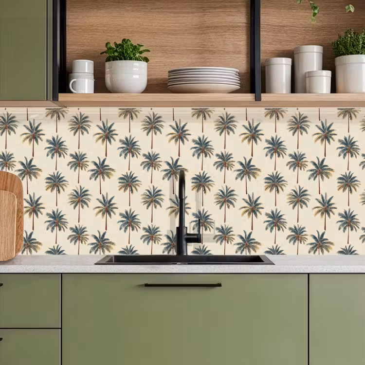 Palmbomen - Tropisch - Groen keuken achterwand 2 middel 871 -sfeer3