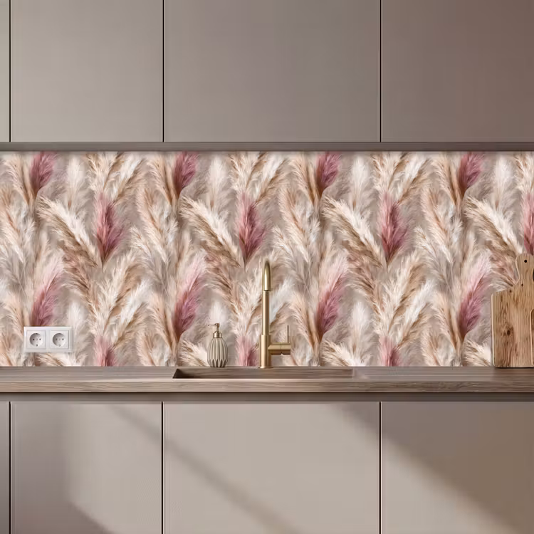 Pampasgras - Pluizig - Kleurrijk keuken achterwand 2 middel 871 zz_3dshopping