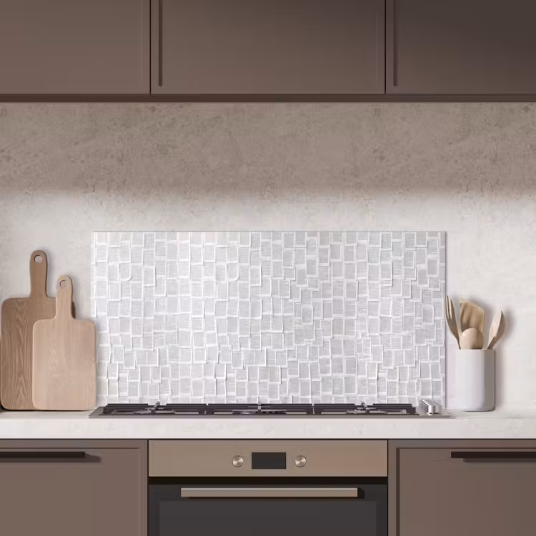 Papier - Overlappend - Textuur - Modern - Wit keuken achterwand spatscherm middel -sfeer2