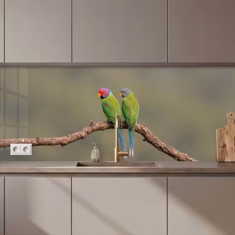 Papagaai - Tak - Natuur - Kleurrijk keuken achterwand 2 middel zz_3dshopping