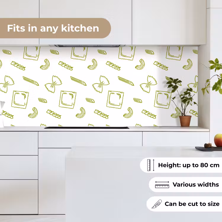 Pasta - Groen - Wit - Patroon keuken achterwand 2 middel -sfeer4_UK