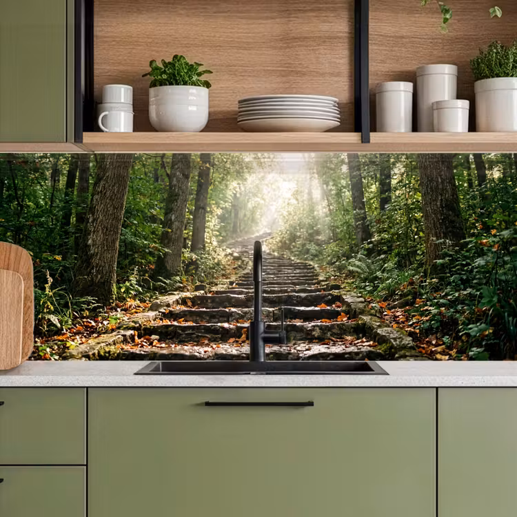 Stenen - Trap - Bos - Natuur keuken achterwand 2 middel -sfeer3