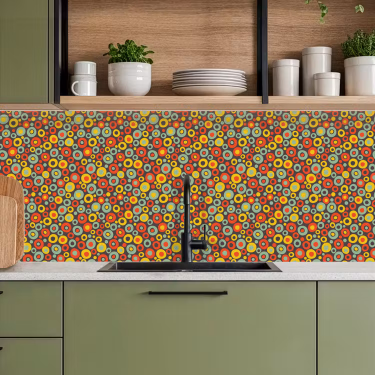 Patroon - Jaren 70 - Retro - Bubbel keuken achterwand 2 middel 871 -sfeer3