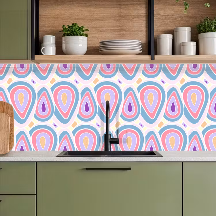Patroon - Agaat - Retro - Paars keuken achterwand 2 middel 871 -sfeer3