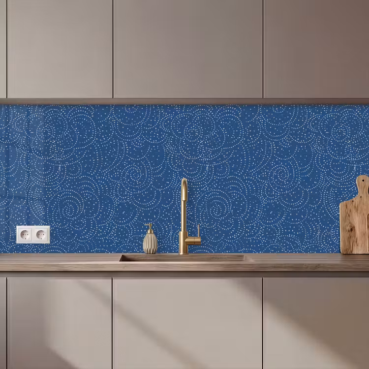 Patroon - Blauw - Japan keuken achterwand 2 middel 871 zz_3dshopping