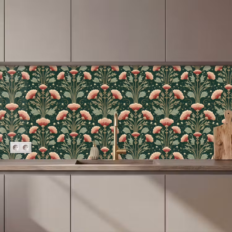 Patroon - Botanisch - Kleurrijk keuken achterwand 2 middel 871 zz_3dshopping