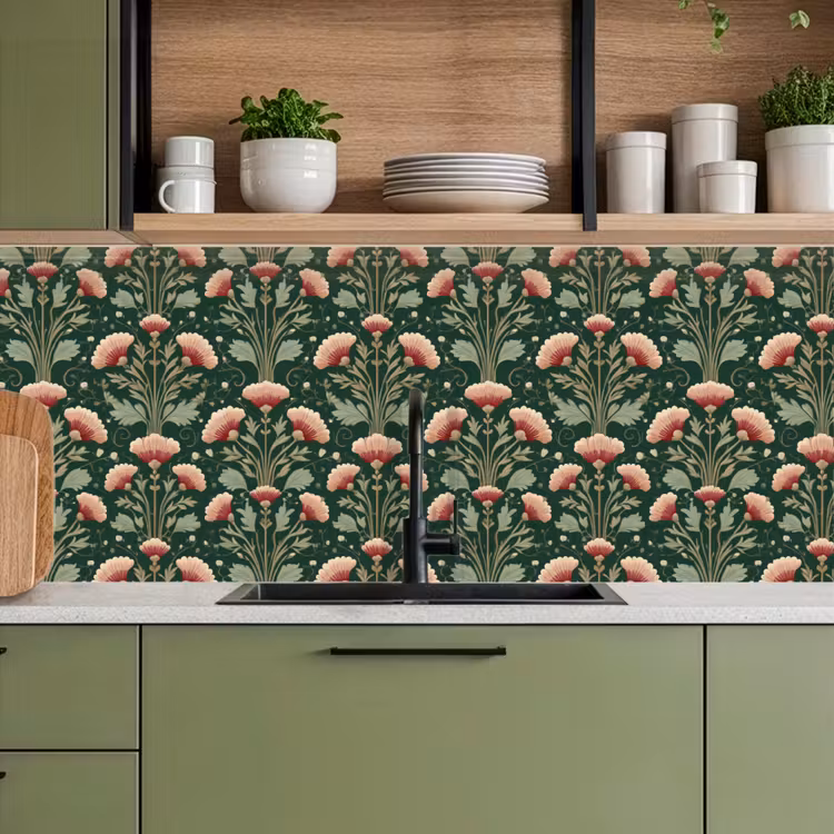 Patroon - Botanisch - Kleurrijk keuken achterwand 2 middel 871 -sfeer3