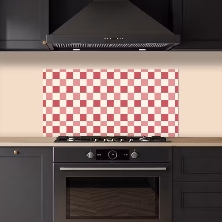 Patroon - Schaak - Roze keuken achterwand spatscherm middel 899 -sfeer1