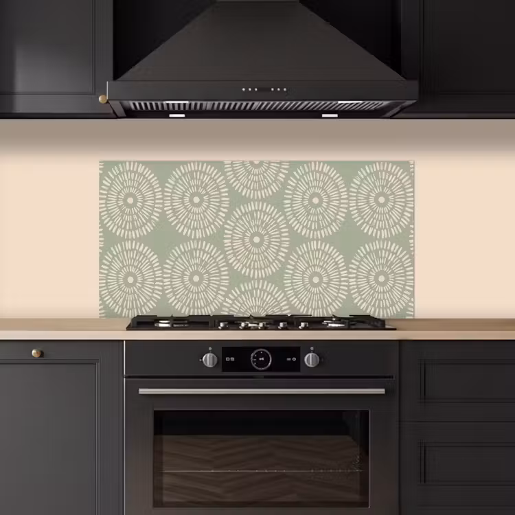 Patroon - Cirkels - Abstract - Modern - Groen keuken achterwand spatscherm middel -sfeer1