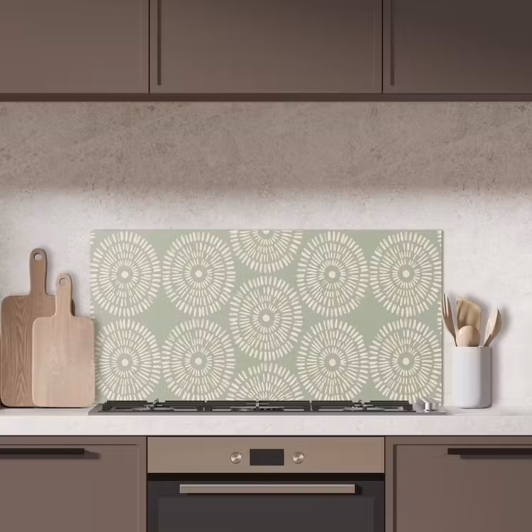 Patroon - Cirkels - Abstract - Modern - Groen keuken achterwand spatscherm middel -sfeer2