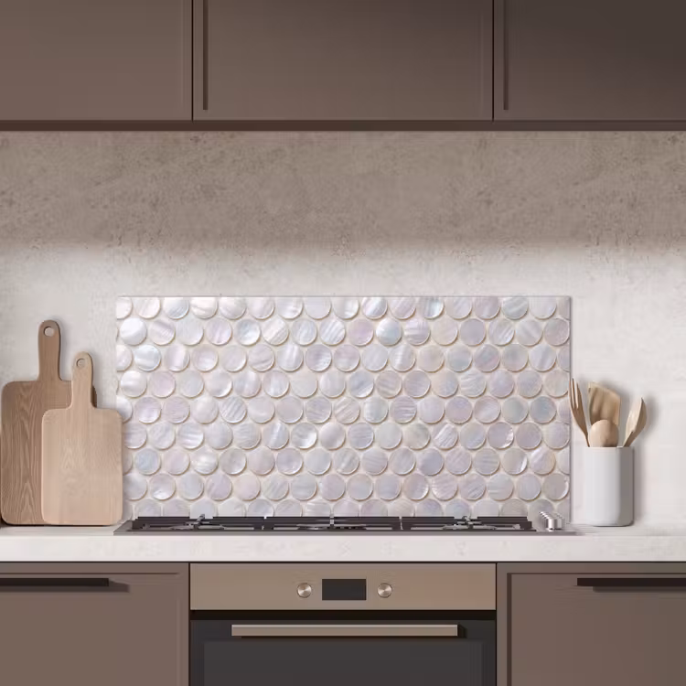 Patroon - Cirkels - Abstract - Modern - Wit keuken achterwand spatscherm middel -sfeer2