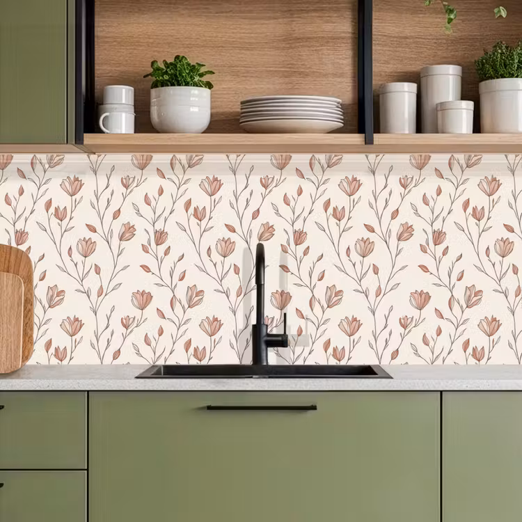Patroon - Klassiek - Roze keuken achterwand 2 middel 871 -sfeer3
