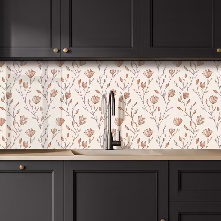 Patroon - Klassiek - Roze keuken achterwand 2 middel 871 -sfeer1